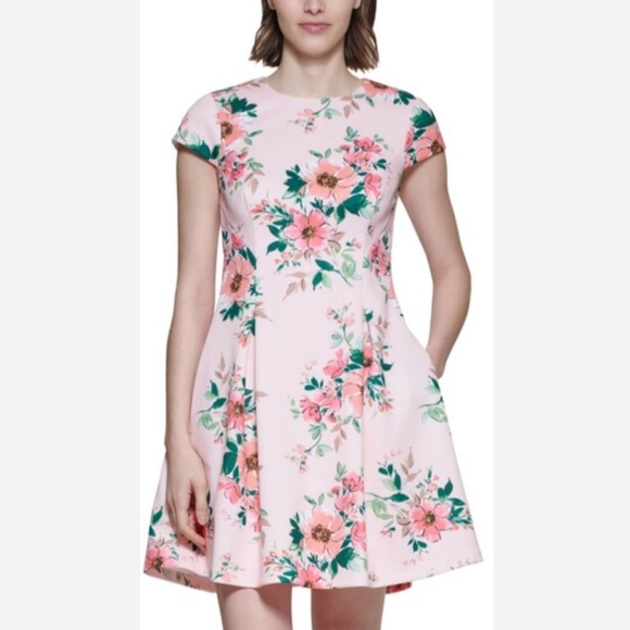 Jessica Howard Pink Floral Mini Dress - Picture 1 of 6